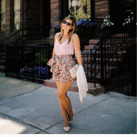 J. Crew Liberty Thorpe Floral High Rise Tie Waist Shorts Size 8 - Picture 2 of 16